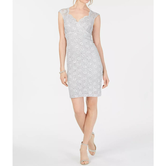Lace Sweetheart Sheath Dress - Picture 1 of 9